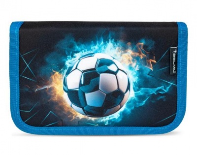Tolltartó, klapnis, cipzáras, BELMIL "Fire Footbal", fekete-kék, foci