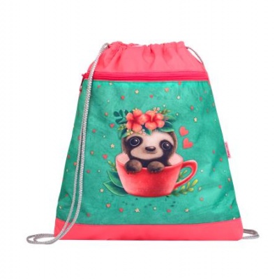 Tornazsák, BELMIL "Cute sloth", zöld-rózsaszín, lajhár