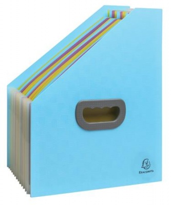 Harmonika iratpapucs, 265x325 mm, PP, 12 rekeszes, EXACOMPTA "Pop`NCo", ciánkék