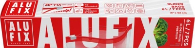 Cipzáras zacskó, 6 l, ALUFIX "Zipp Fix"