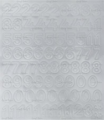 Öntapadós matrica, 2 cm-es, számlap, fehér