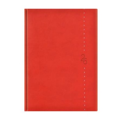 Naptár, tervező, A5, napi, TOPTIMER "Linea", piros