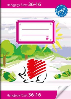 Füzet, tűzött, A5, hangjegy, 16 lap, ICO "Süni Sulikész", "36-16"