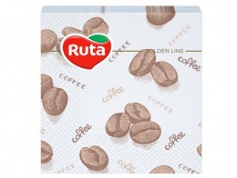 Szalvéta, 1/4 hajtogatott, 2 rétegű, 24x24 cm, 40 db, RUTA "Coffee"