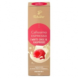 Kávékapszula, 10 db, TCHIBO "Cafissimo Espresso White Choc & Raspberry"