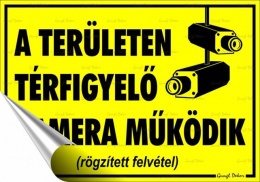 Információs matrica, 25x17,5 cm, "Térfigyelő kamera"